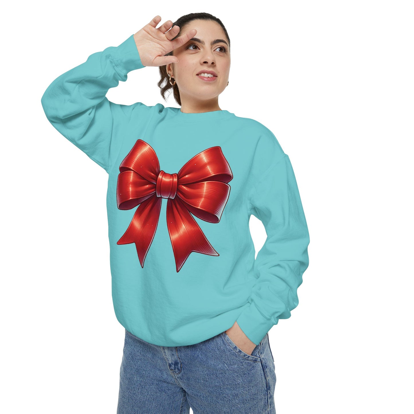 Bow Charm Valentines Unisex Comfort Colors Garment-Dyed Sweatshirt