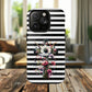 Faith in Bloom Tough iPhone Magnetic Case, iPhone Accessories, Floral iPhone Cover, Durable Cases for Gifts, Black and White Stripes