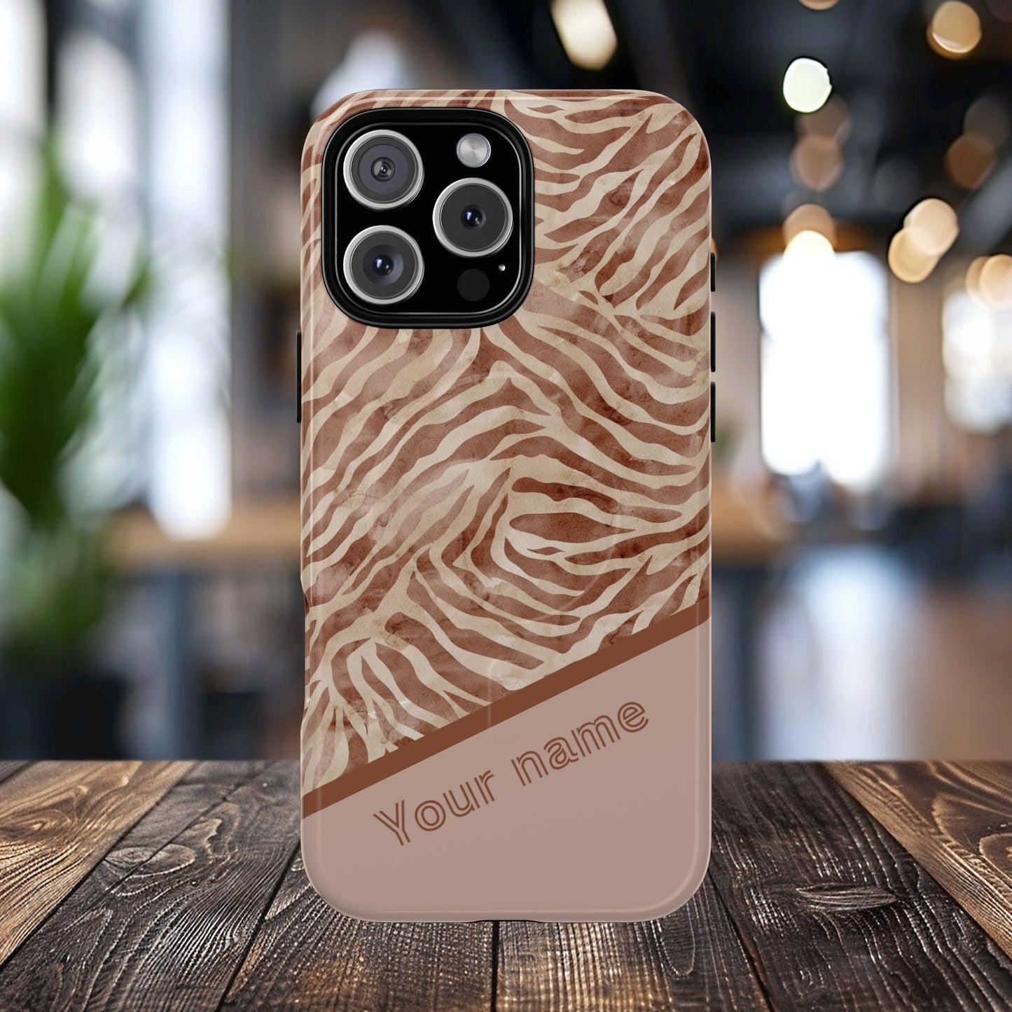 Personalized Zebra Print - Tough MagSafe® Magnetic Cases for Stylish Protection, Gifts for Wildlife Lovers, Trendy Accessories iPhone® 13, 14, iPhone 15, iPhone 16, iPhone 17, Pro, Pro Max, Plus Cases.