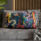 Psychedelic Visions Vibrant Abstract Art Pillowcase - Colorful Decorative Faux Suede Cushion Cover