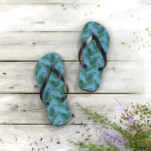 Blue Tropical Bliss Flip Flops