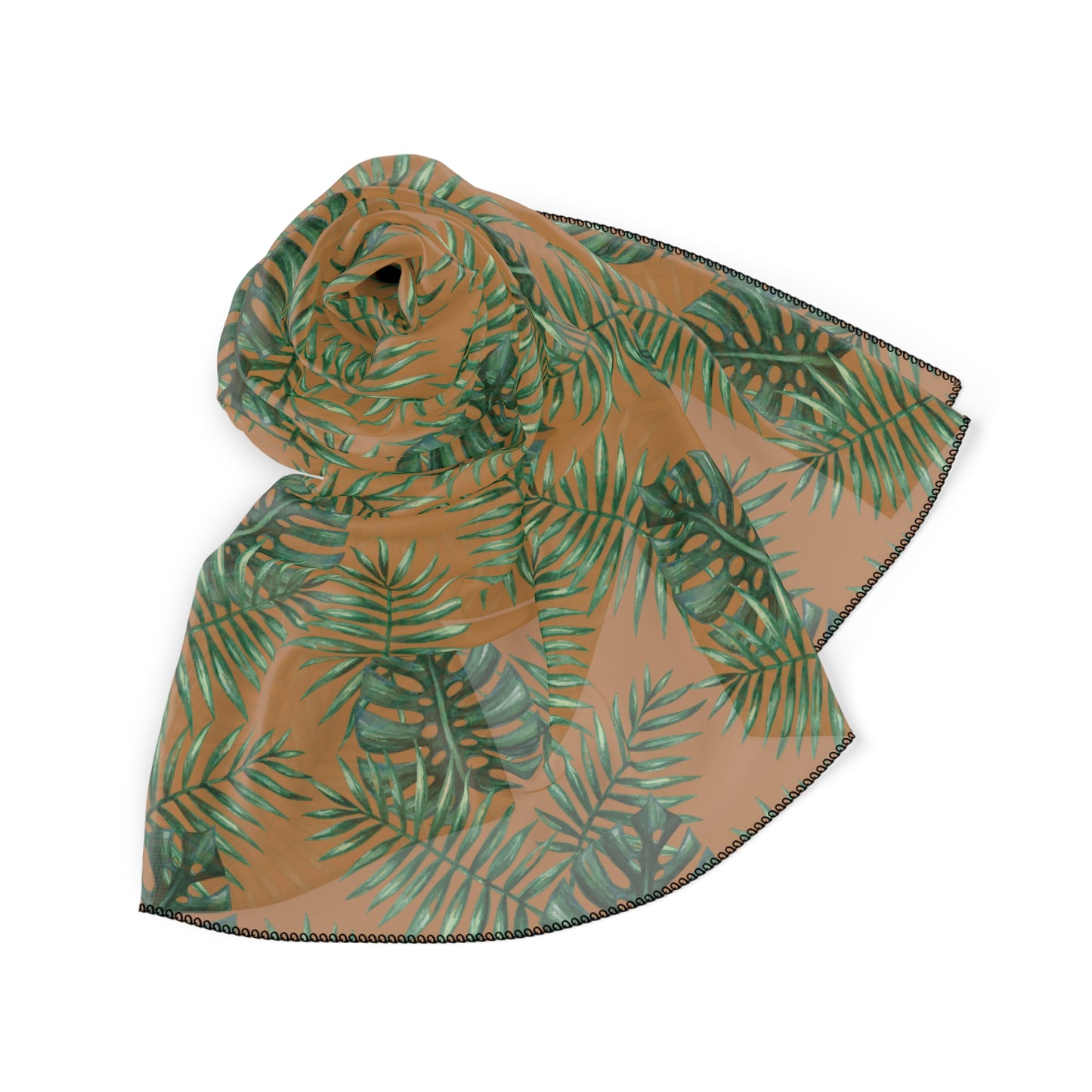 Brown Tropical Bliss Poly Scarf