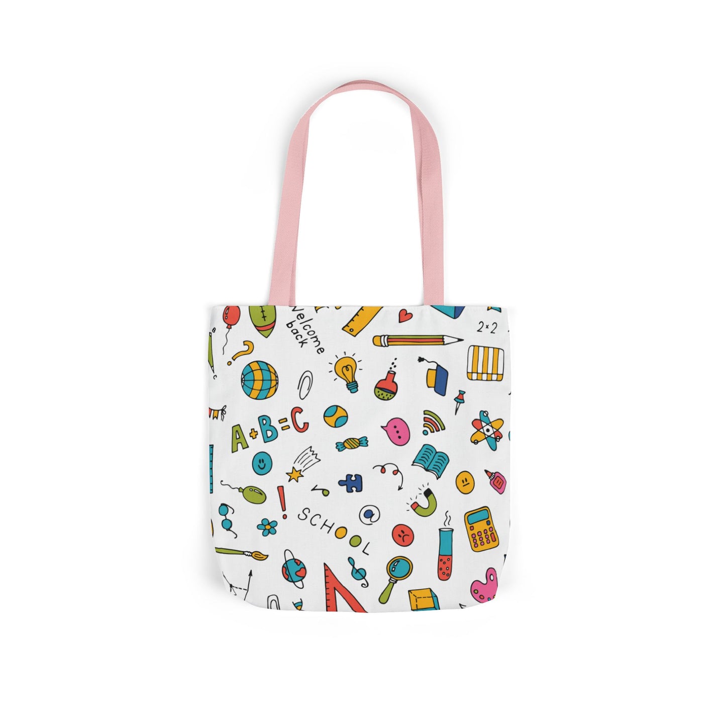 Personalized Classroom Couture Composition Book Inspired Canvas Tote Bag with Colorful Straps, Cute School Bag, Eco-Friendly Tote, Back to School Shopping Bag, Teacher Gift Idea