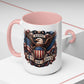 4th of July Eagle Coffee Mug — Patriotic American Flag Accent Mug (11/15oz)