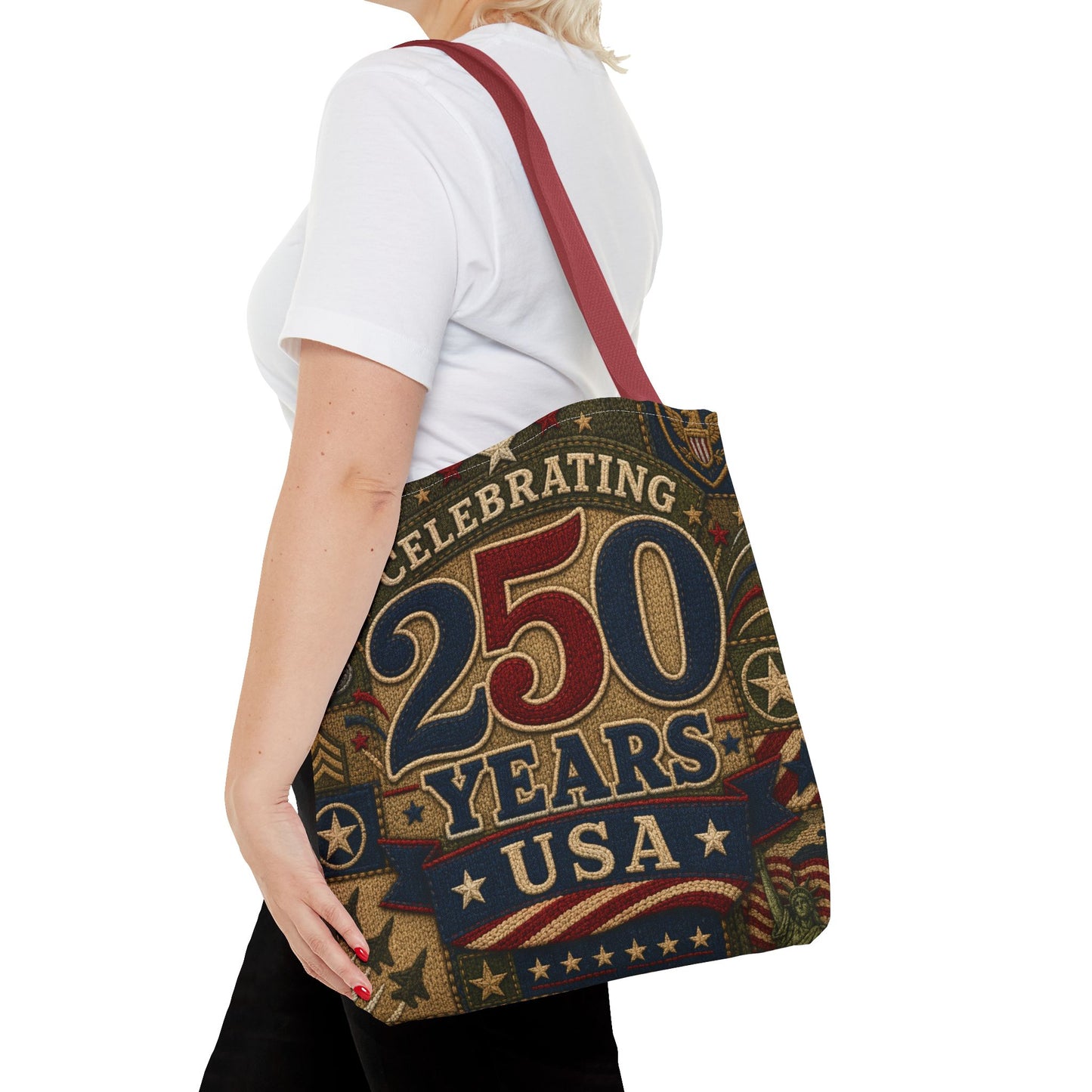 250 Years USA Tote Bag — Patriotic Celebratory All-Over Print Tote