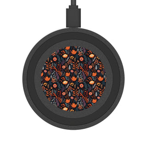 Autumn Bloom Floral Quake Wireless Charging Pad – Stylish Fast Charger for Home & Office