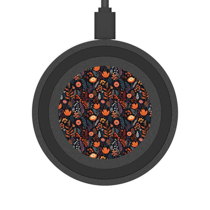 Autumn Bloom Floral Quake Wireless Charging Pad – Stylish Fast Charger for Home & Office