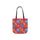 Personalized Kawaii Composition Book Inspired Canvas Tote Bag with Colorful Straps, Cute School Bag, Eco-Friendly Tote, Back to School Shopping Bag, Teacher Gift Idea