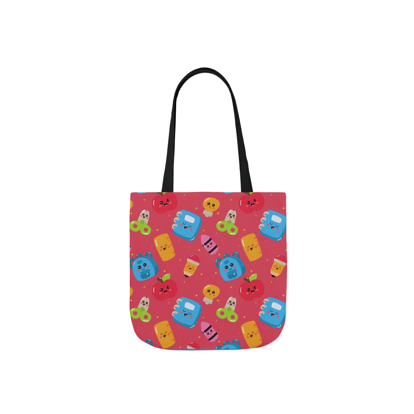 Personalized Kawaii Composition Book Inspired Canvas Tote Bag with Colorful Straps, Cute School Bag, Eco-Friendly Tote, Back to School Shopping Bag, Teacher Gift Idea