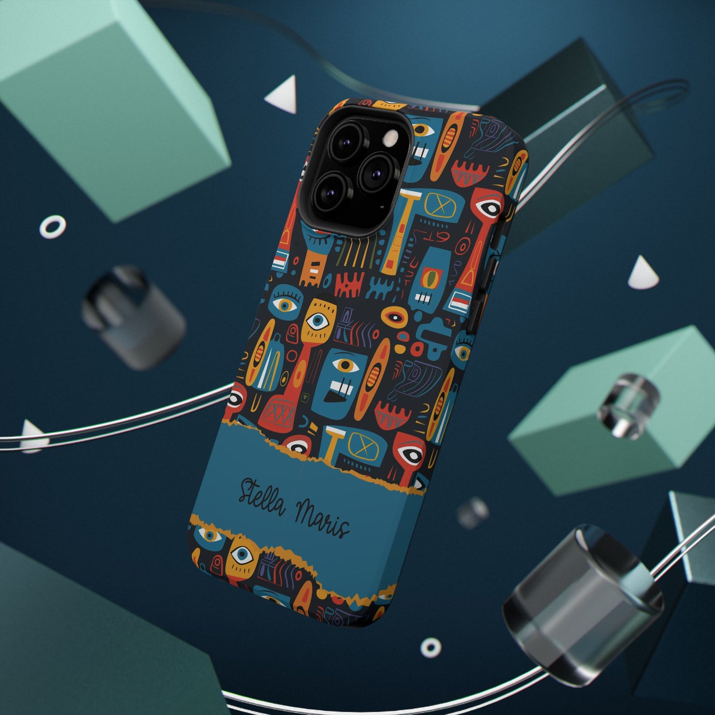Personalized Colorful Abstract Faces Clear Impact-Resistant Case