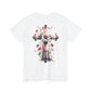 Faith and Floral Cross Unisex Heavy Cotton Tee