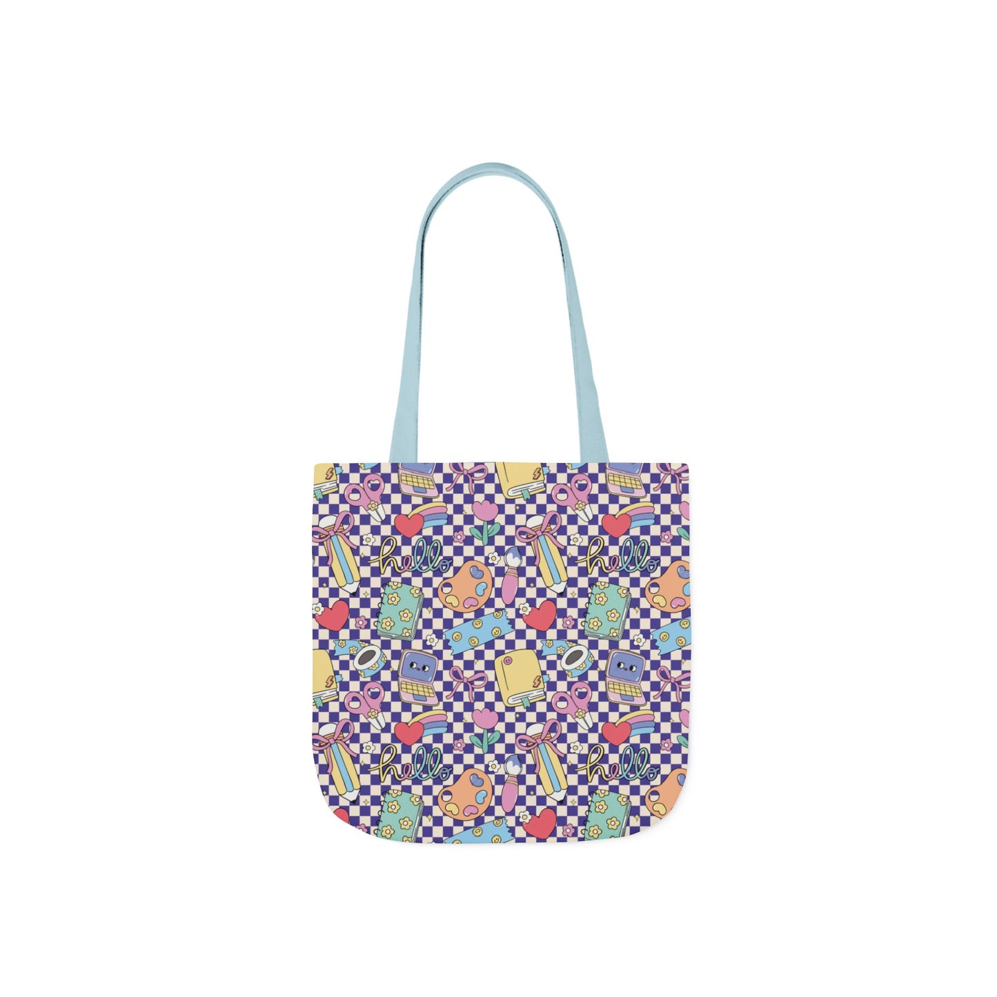 Personalized Purple Doodle Daydream Composition Book Inspired Canvas Tote Bag with Colorful Straps, Cute School Bag, Eco-Friendly Tote, Back to School Shopping Bag, Teacher Gift Idea