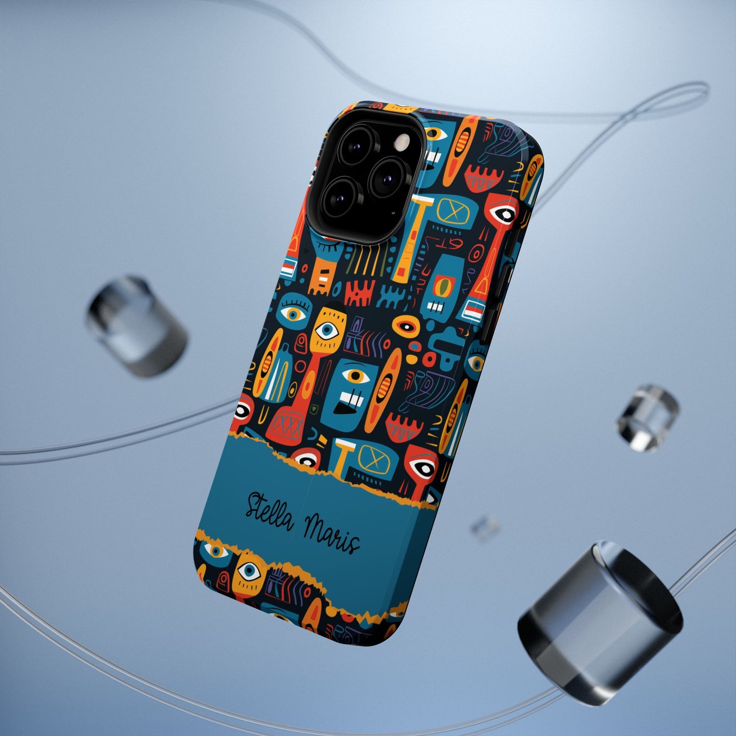 Personalized Colorful Abstract Faces Clear Impact-Resistant Case