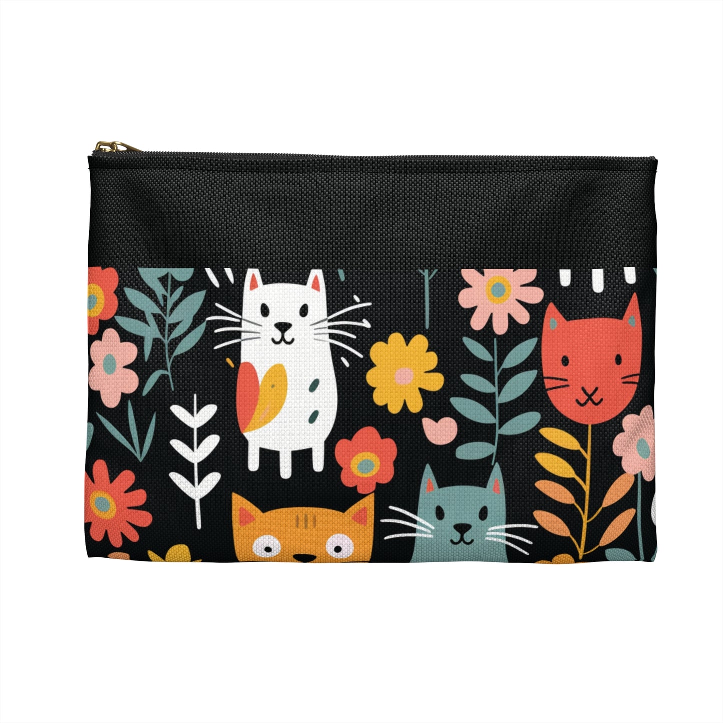 Whimsical Feline Garden Accessory Pouch