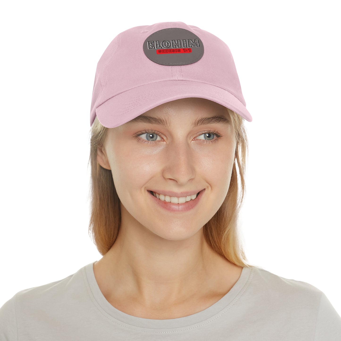'ELOHIM, GENESIS 1:1- Stylish Dad Hat with Leather Patch | a Unisex Gift, Casual Wear, Summer Accessory, Unique Outdoor Cap, Adjustable Sun Hat, Christian Gift