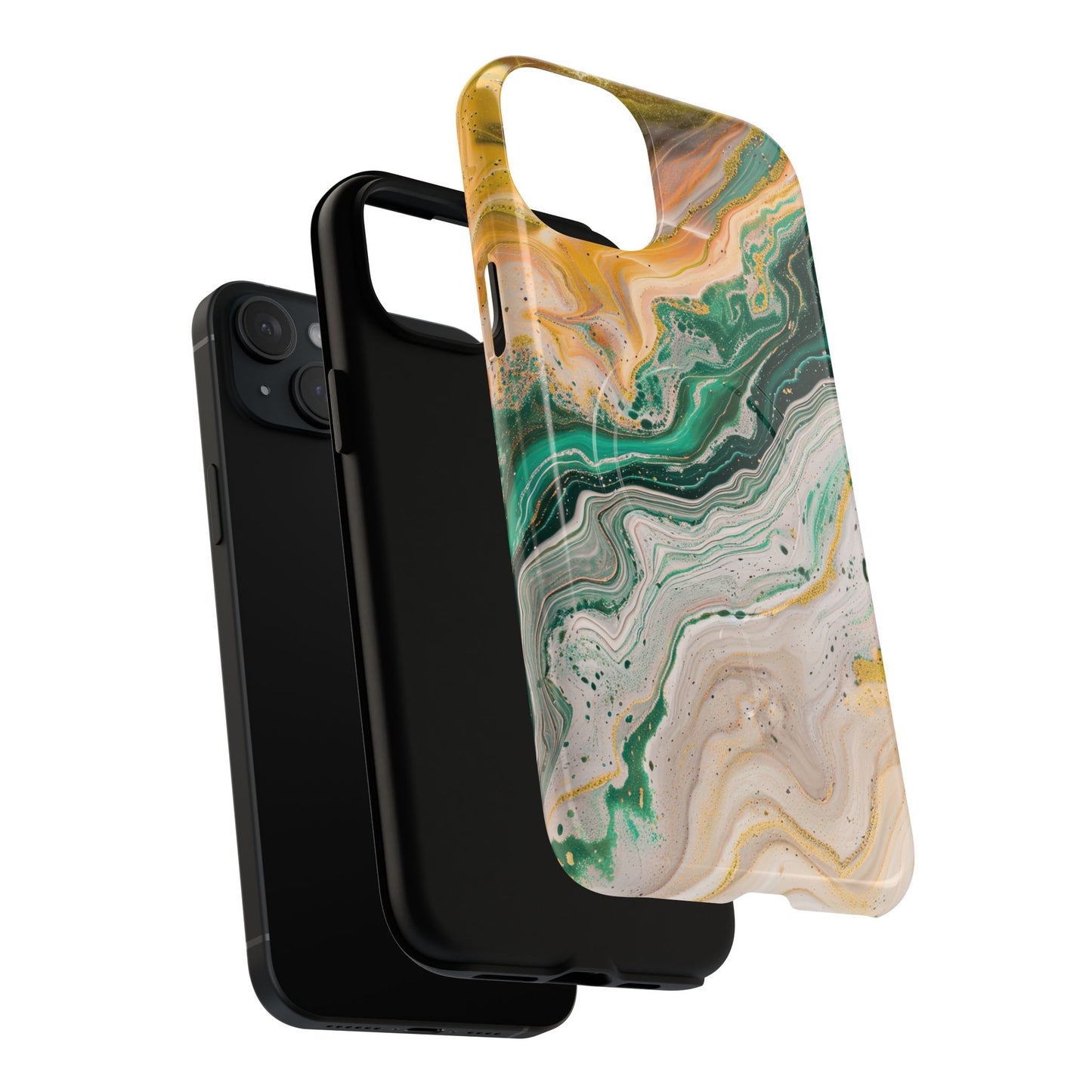 Magnetic iPhone Cases with Green Marble Design, Tough Magnetic Cases, iPhone Accessories, Gift for Her, Trendy iPhone Cover