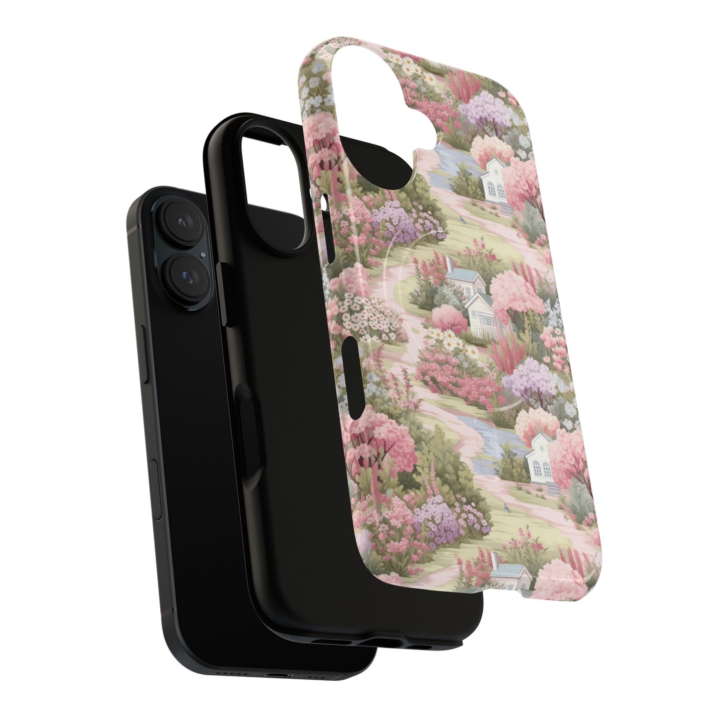 Whispers of Spring Lane Tough iPhone Magnetic Case, Floral iPhone Protection, Gift for Nature Lovers, Spring Accents, Durable Design, Customizable iPhone Cases
