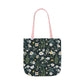 Daisy Delight Floral Canvas Tote Bag with 5-Color Straps | Eco-Friendly Shopping Bag