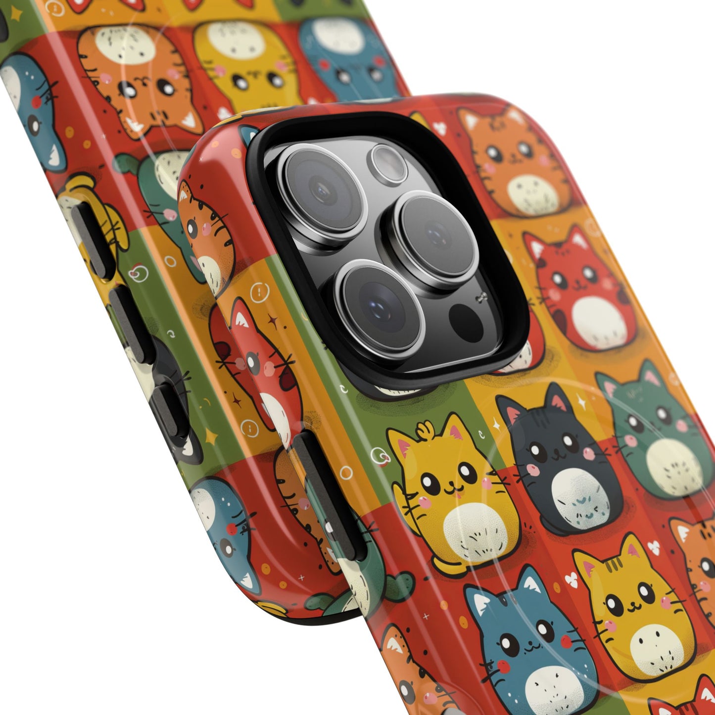 Cute Kawaii Cat iPhone Case, Tough Magnetic iPhone Case, Animal Lover Gift, Kawaii iPhone Cover, Fun Cat Design