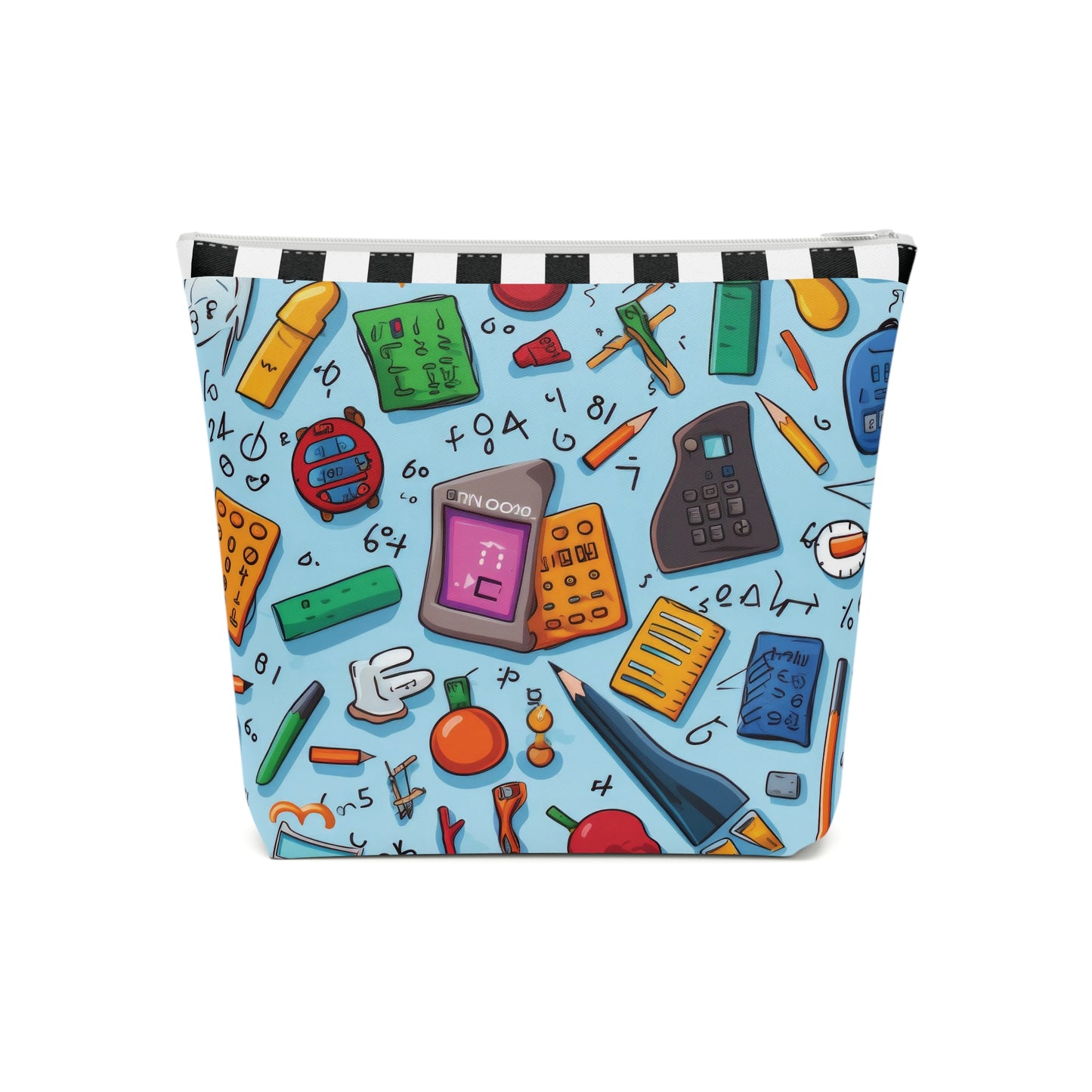 Blue Academic Adventures Cotton Cosmetic Bag