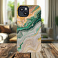 Magnetic iPhone Cases with Green Marble Design, Tough Magnetic Cases, iPhone Accessories, Gift for Her, Trendy iPhone Cover