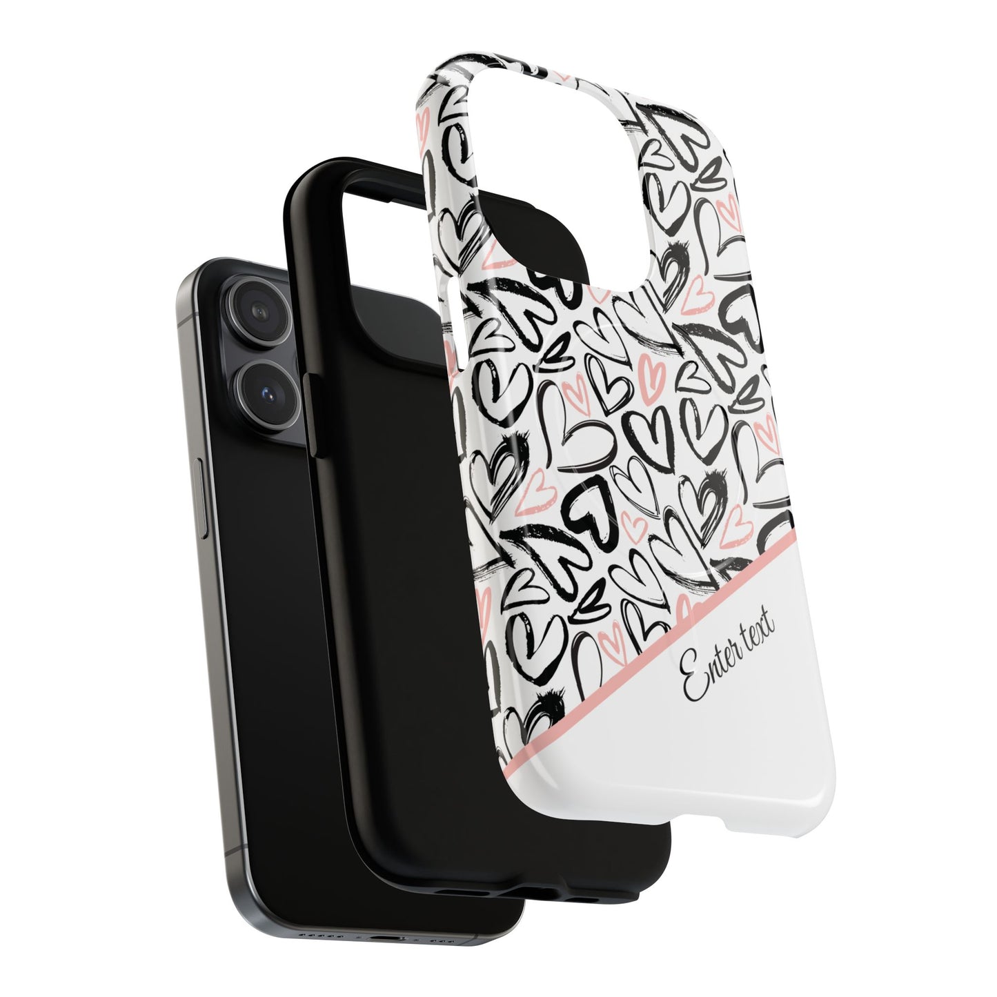 Heart Scribbles Tough Magnetic MagSafe®Case - Cute, Stylish, Gifts for Her, Love, Valentine's Day,  iPhone® 13, 14, 15, 16, 17, Pro, Pro Max, Plus Cases.