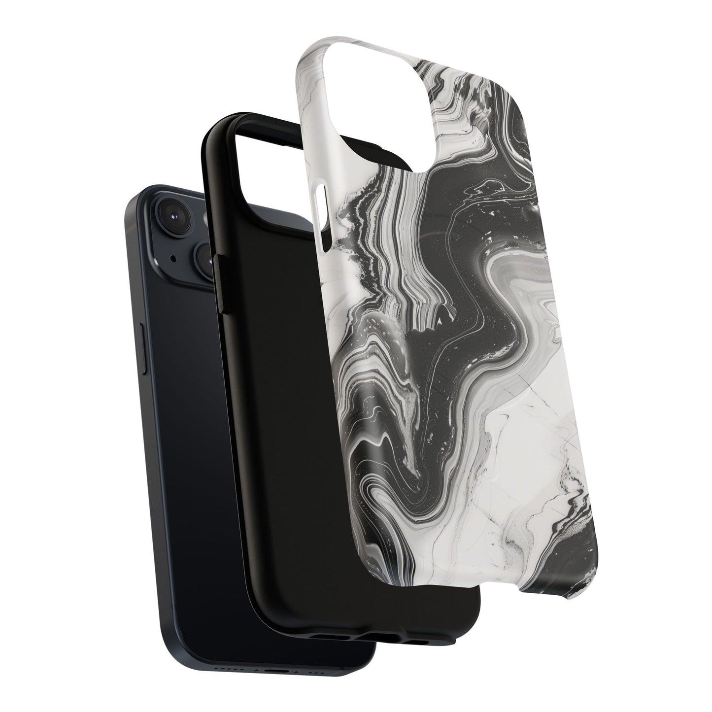 Black Marble Magnetic iPhone Case for Tough Protection, Stylish iPhone Mobile Accessory, Fashionable Gift, Unique Marble iPhone Design, Durable Smartphone Cover