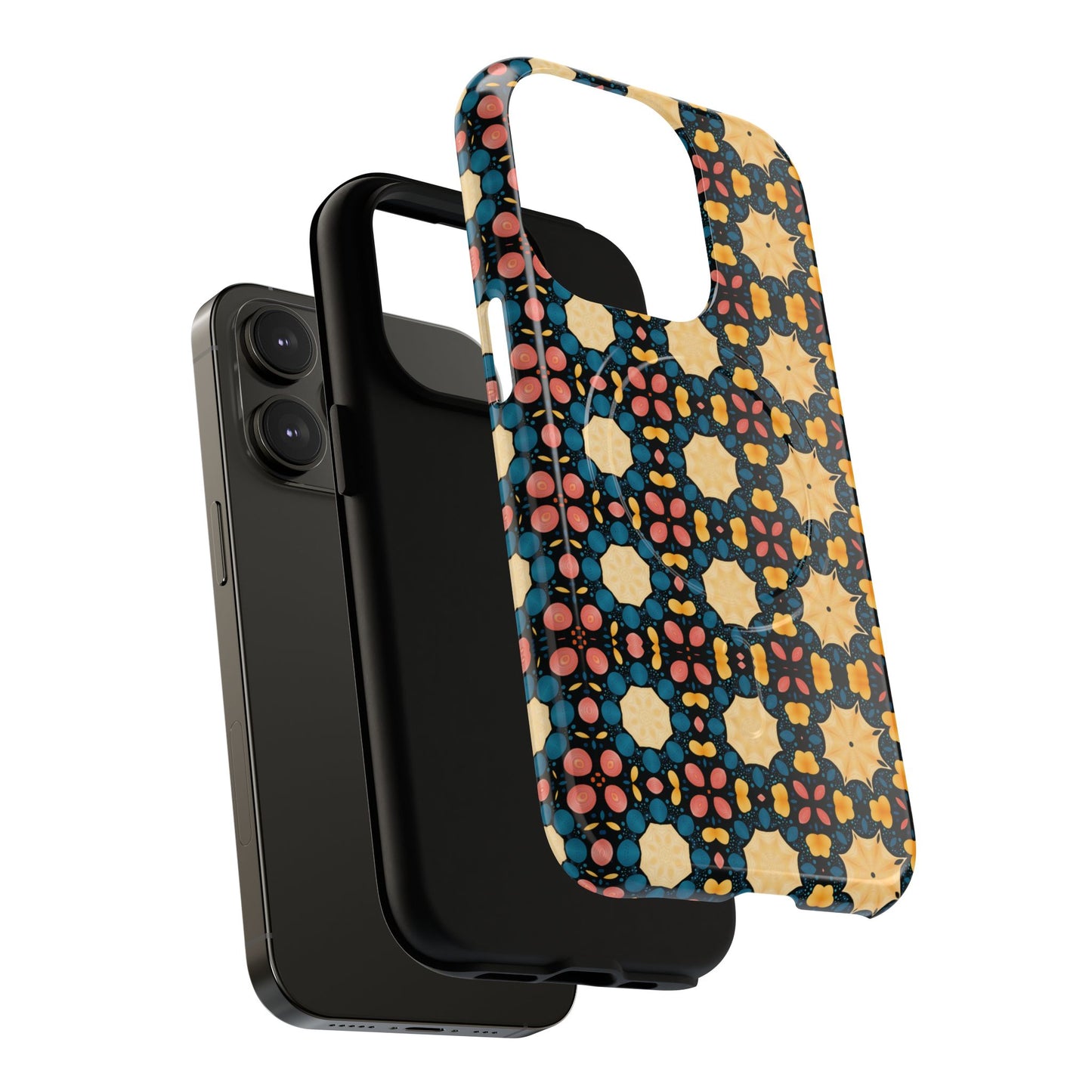 Celestial Spice Tiling Colorful Tough Magnetic iPhone Case, Unique iPhone Cover, Artistic Mobile Shell, Durable Design Accessory, Trendy Gift Idea, MagSafe® iPhone Case.