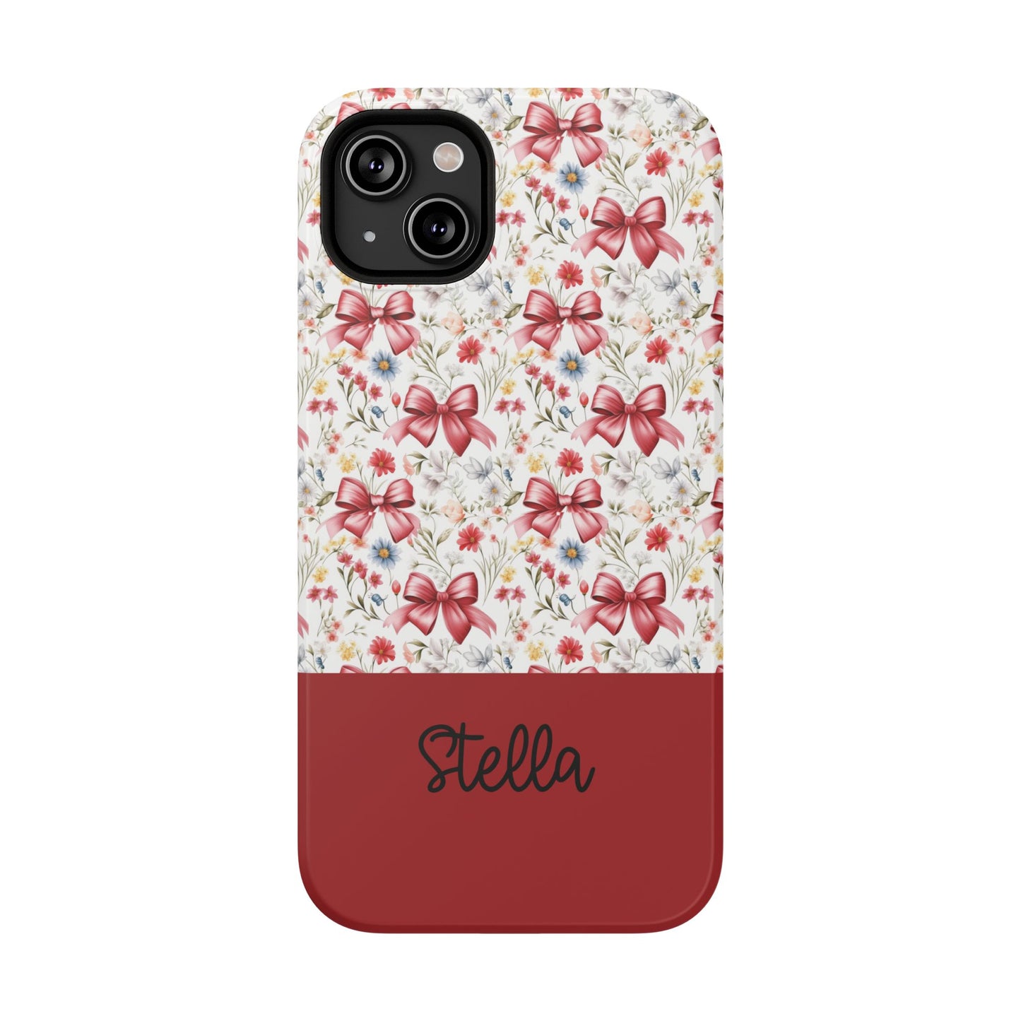 Personalized Rosette Coquette Floral Bow iPhone and Samsung Impact-Resistant Case — Custom Name Case