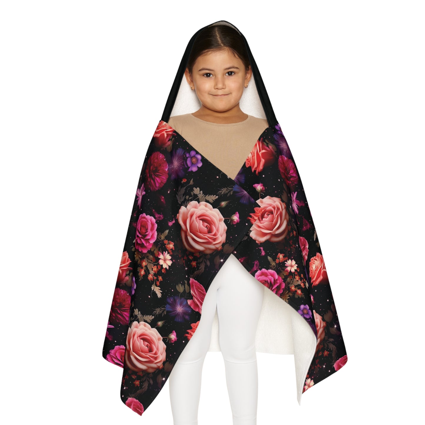 Midnight Rosescape Snuggle Youth Hooded Towel