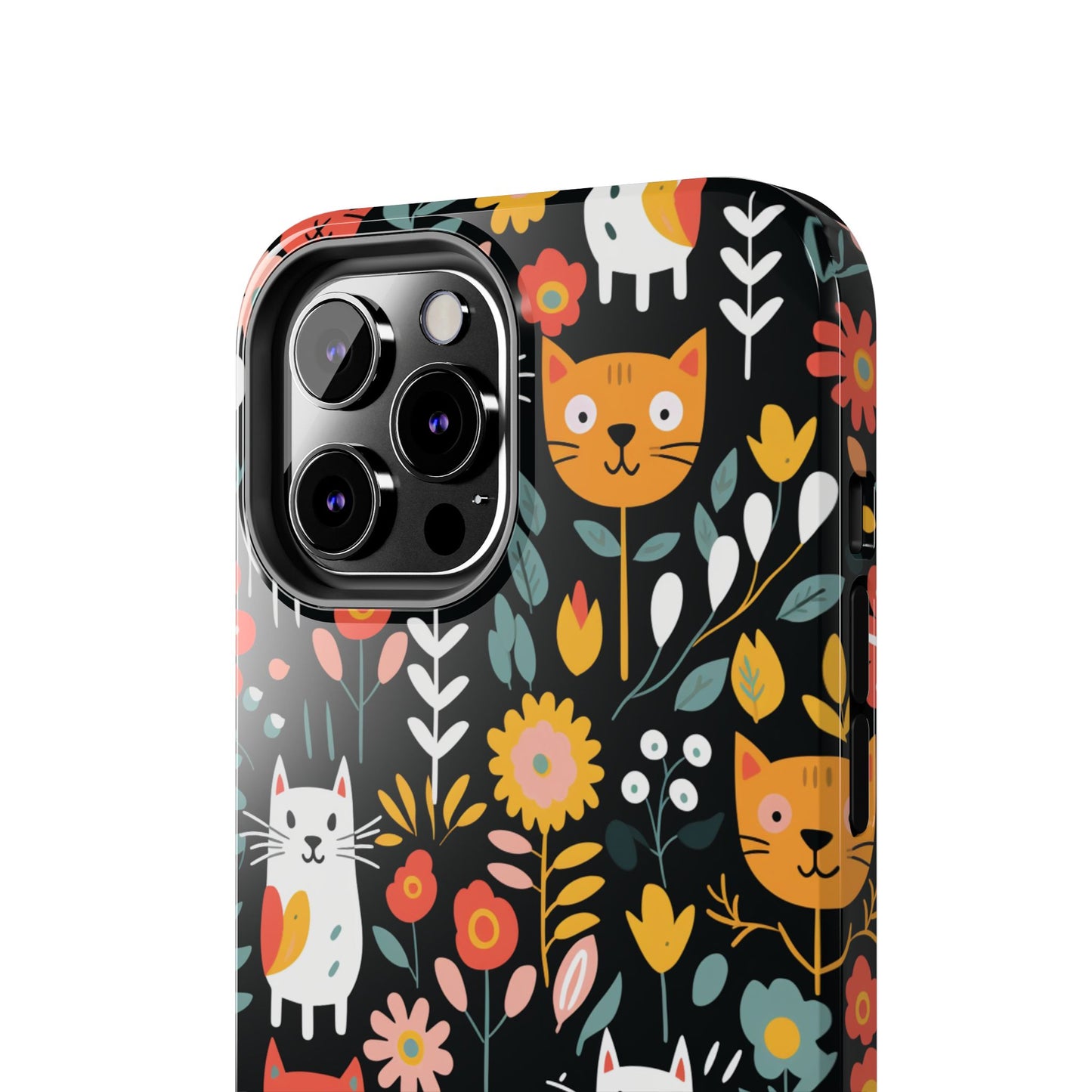 Whimsical Feline Garden iPhone and Samsung Tough Phone Cases,