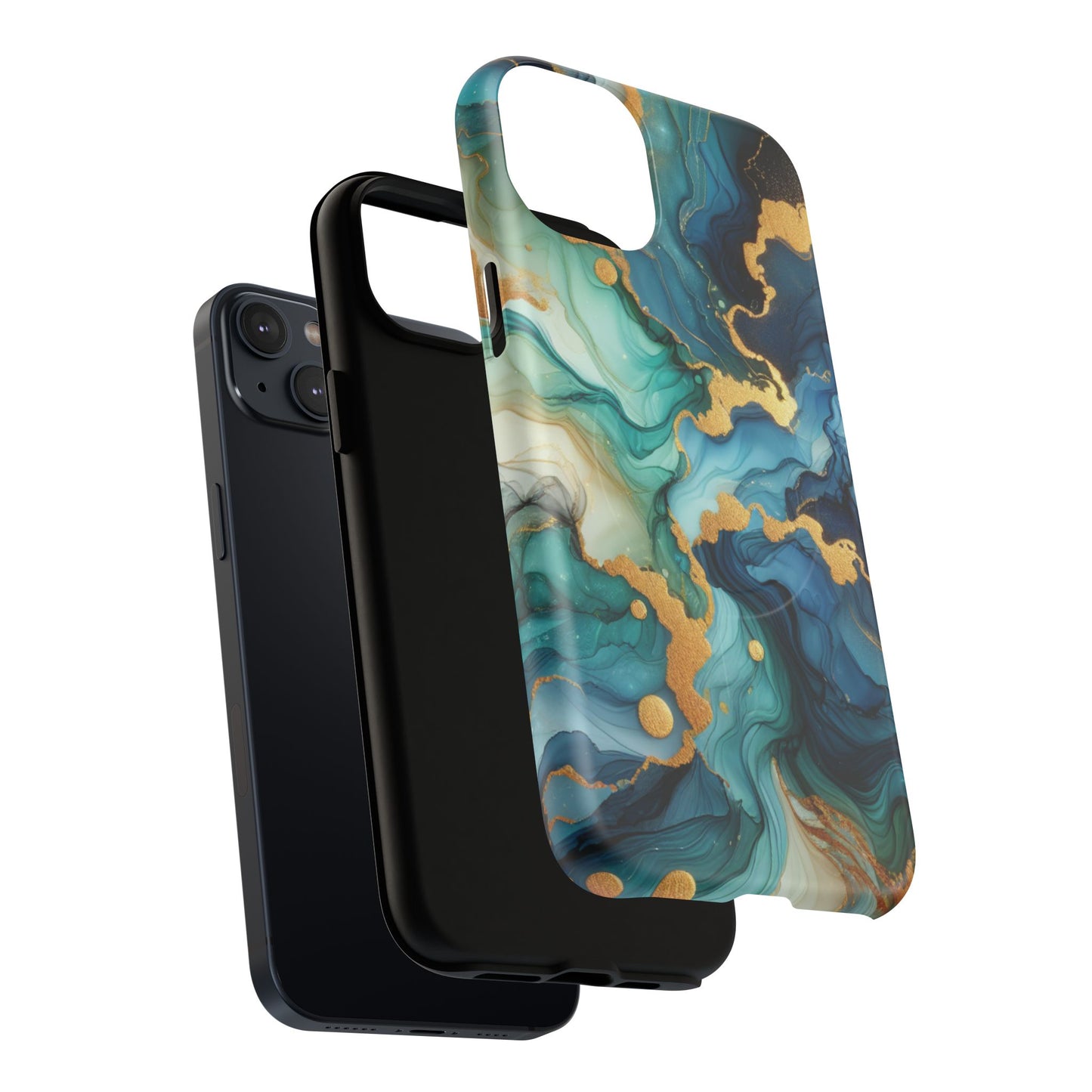 Ocean Quartz Luxe Marble Pattern Tough Magnetic iPhone Case, Phone Accessories, Luxury Gift, Durable iPhone Cover, Unique Design for iPhone Users.