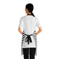 Striped Brown Bow Grilling Apron with Tie Straps (AOP).