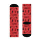 Winter Wonderland Red Cushioned Crew Socks - Comfortable DTG Print One-Size Style