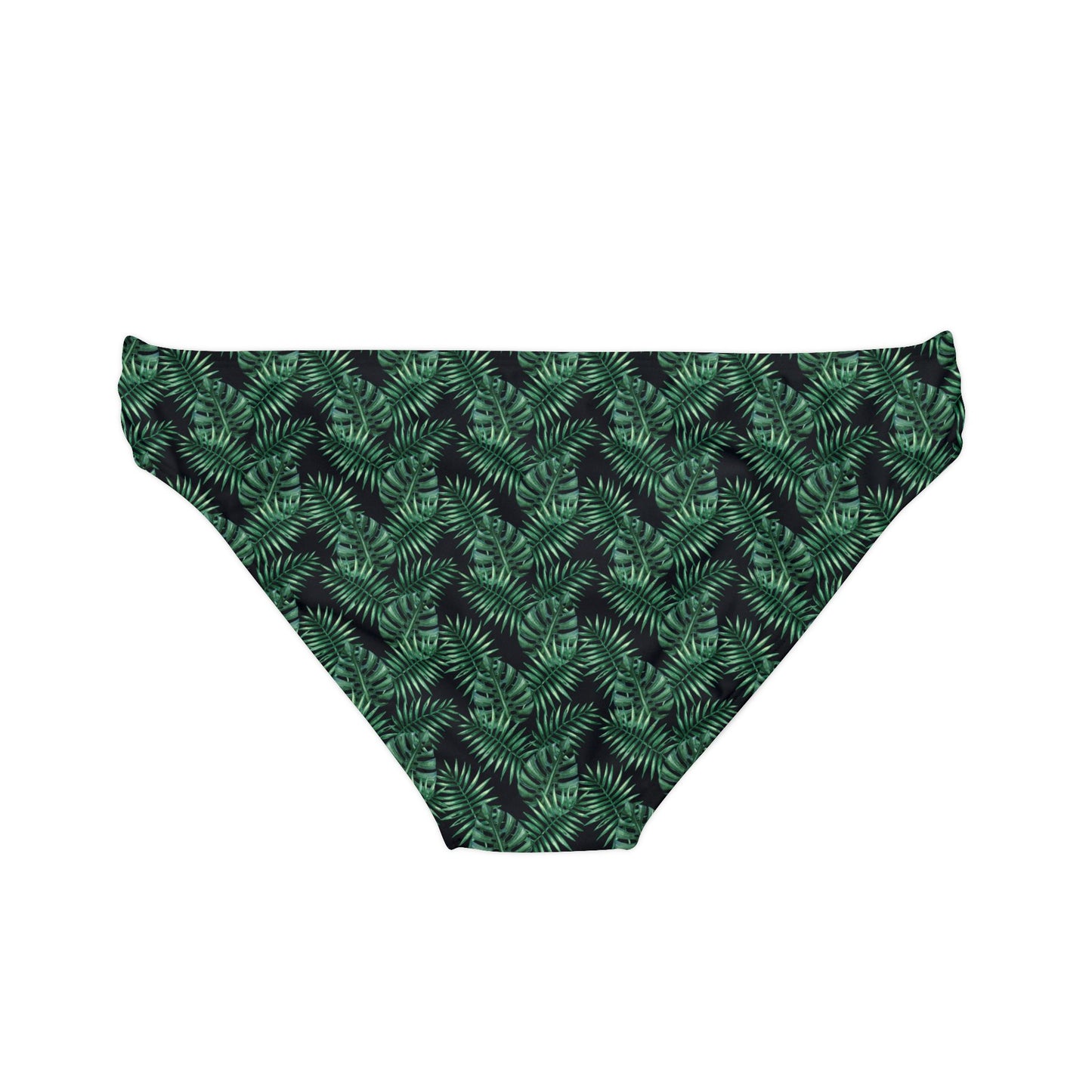 Black Tropical Bliss Loop Tie Side Bikini Bottom (AOP)