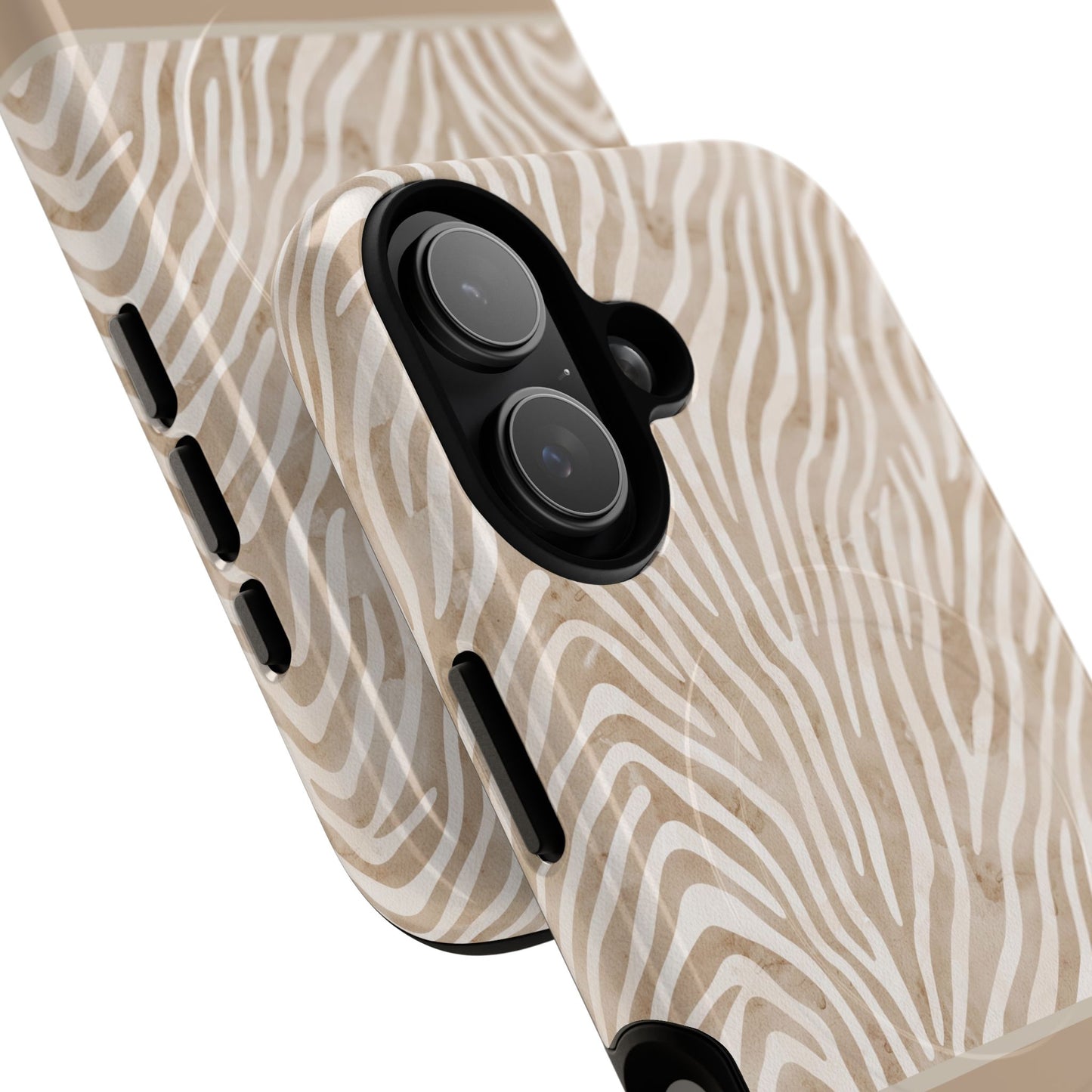 Personalized Zebra Animal Print Cover, Tough Magnetic MagSafe® iPhone® 13, 14, 15, 16, 17, Pro, Pro Max, Plus Cases (Custom Name).