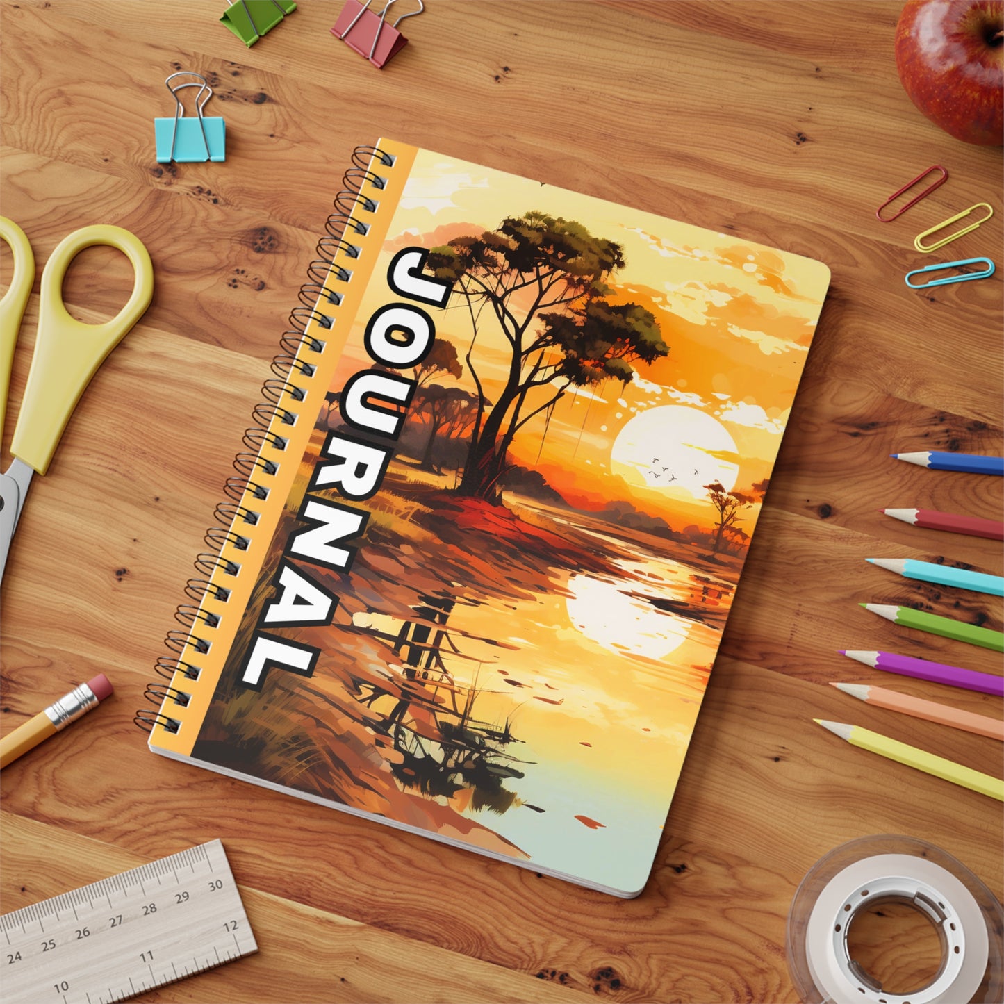 Sunset Landscape Journal - A5 Notebook for Nature Lovers, Eco-Friendly Sketchbook, Travel Diary, Gift for Writers, Inspirational Note-taking