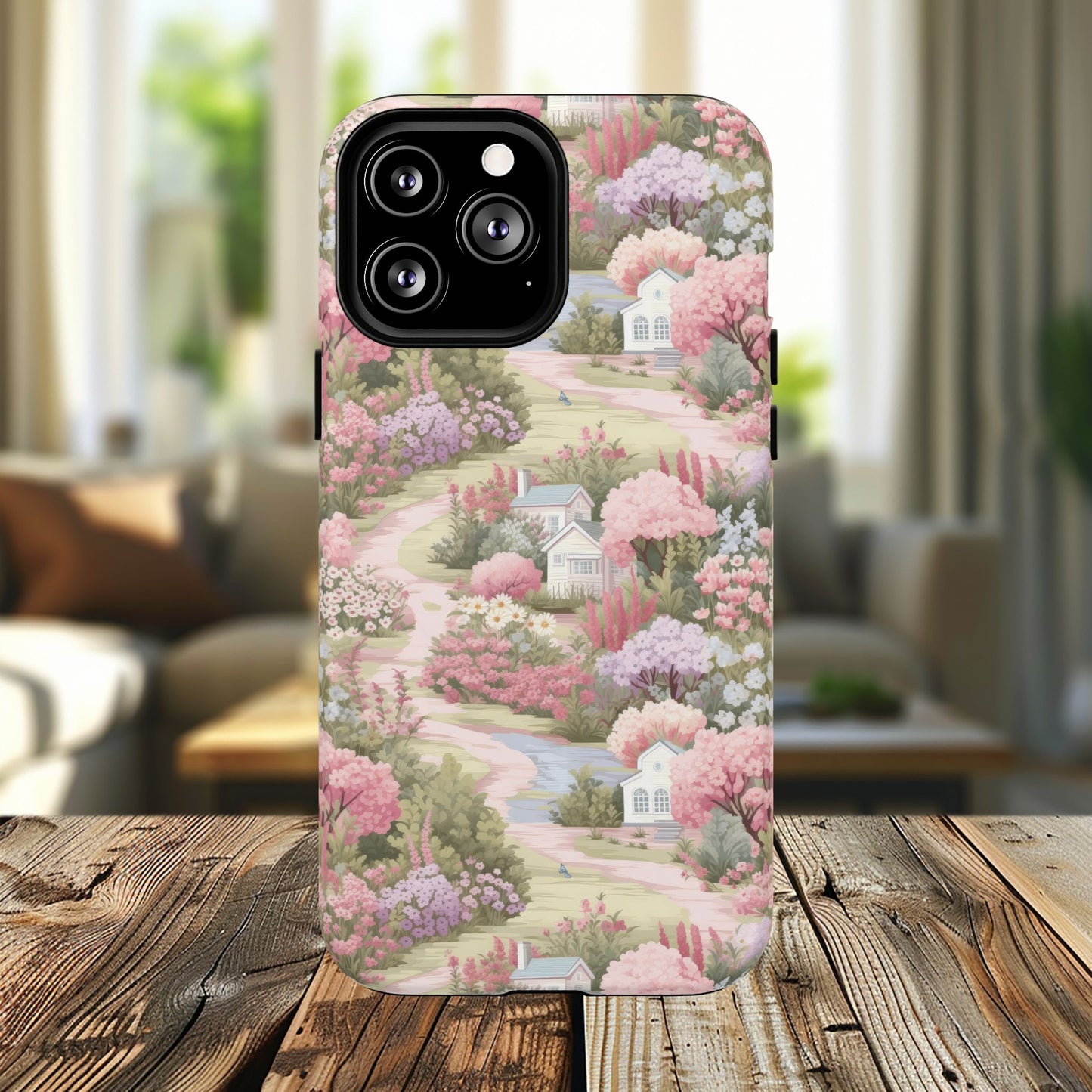 Whispers of Spring Lane Tough iPhone Magnetic Case, Floral iPhone Protection, Gift for Nature Lovers, Spring Accents, Durable Design, Customizable iPhone Cases