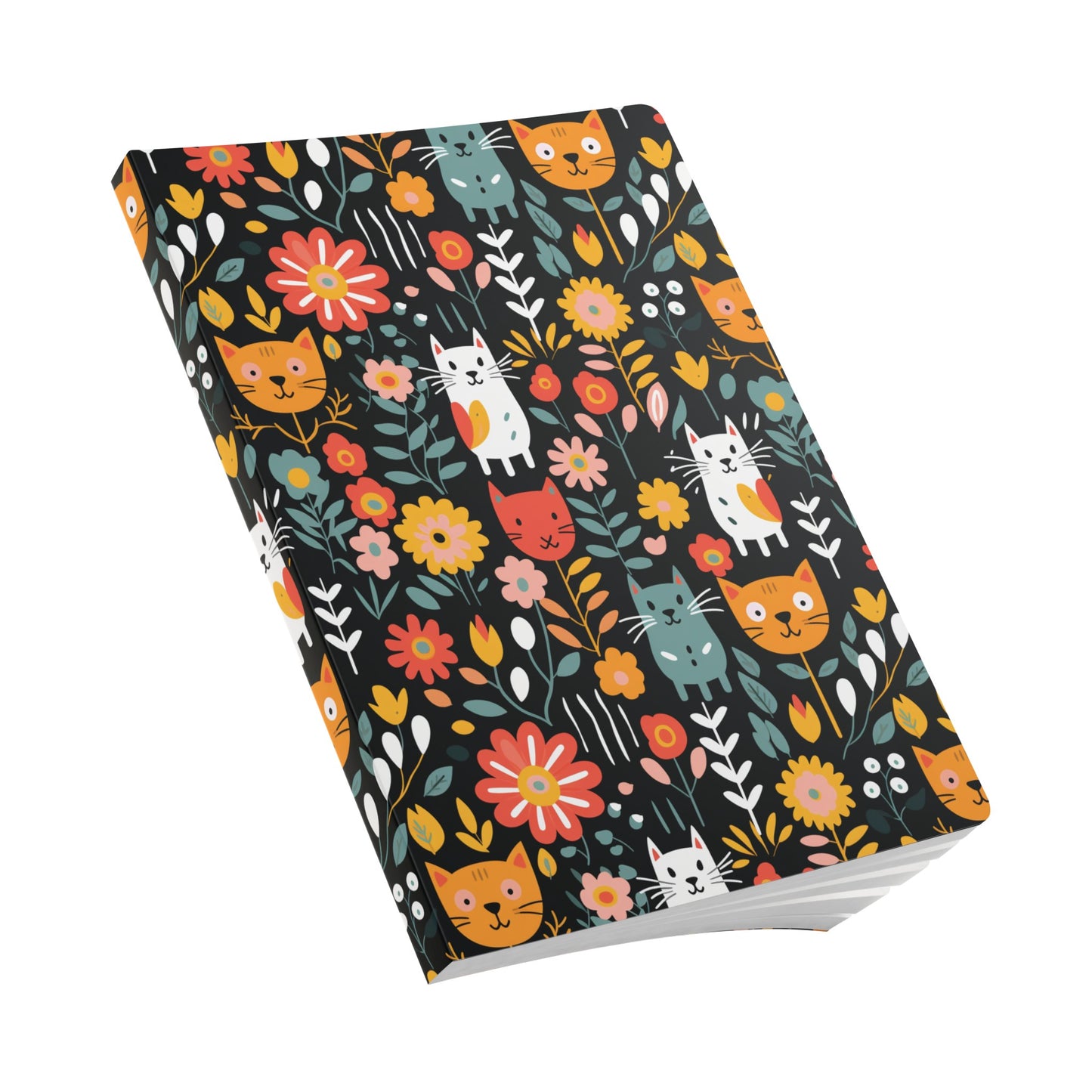 Whimsical Feline Garden Softcover Journal (With Inside Coloring Prints)