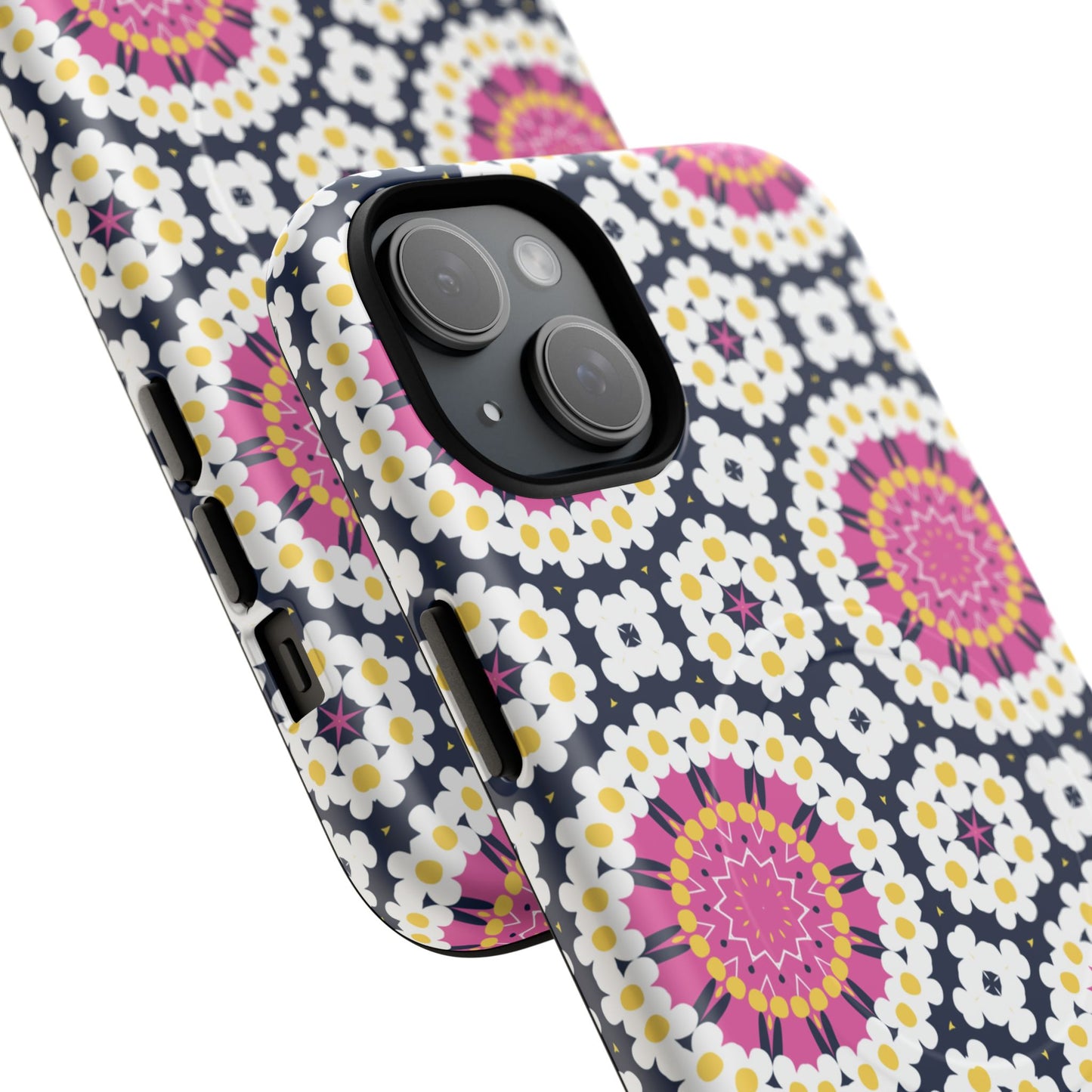 Petal Prism Pop Tough Magnetic iPhone Case, Tough Protection, Unique Design, Gift for Her, iPhone Accessories, Boho Style, Floral MagSafe Accessory.