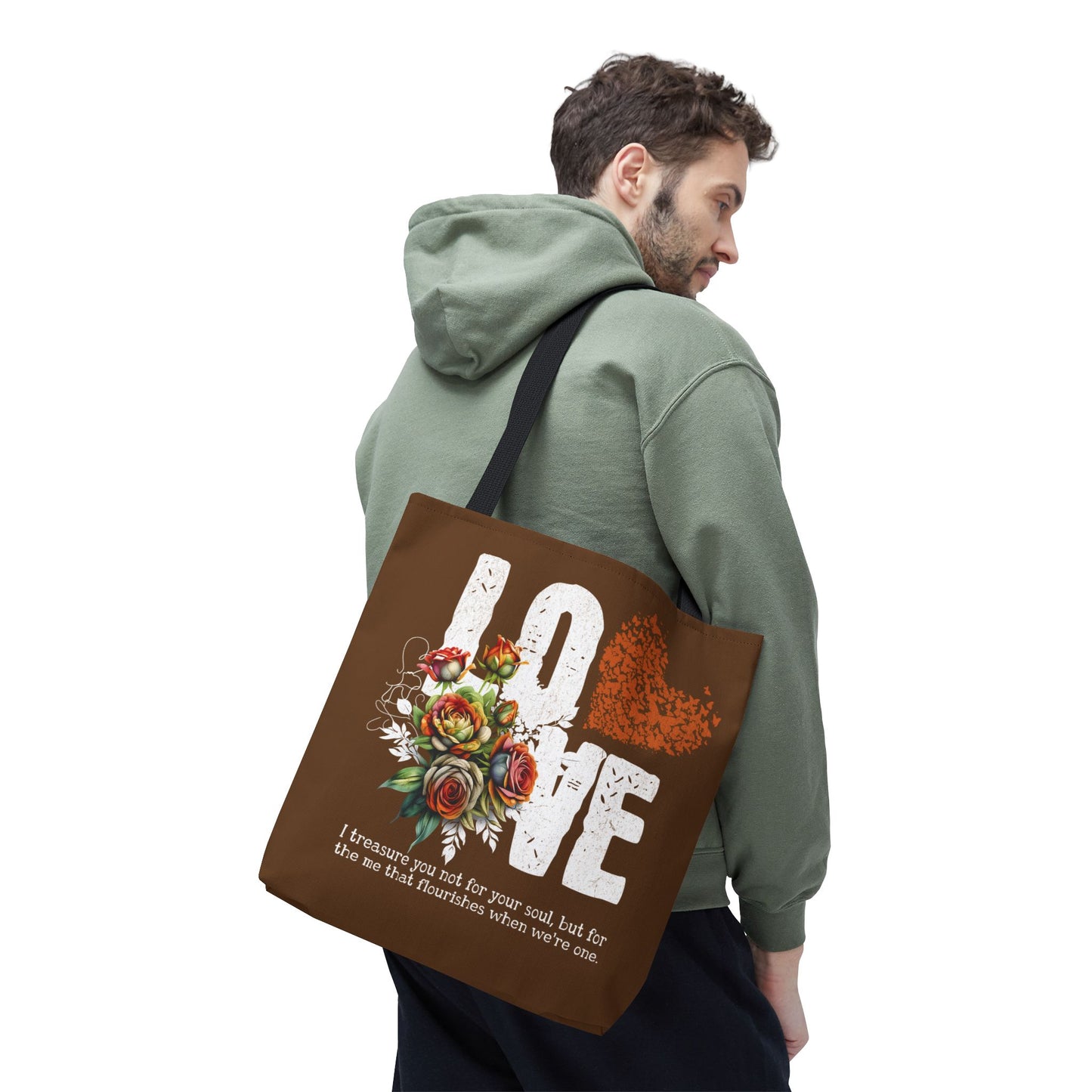 LOVE Always Brown Tote Bag.