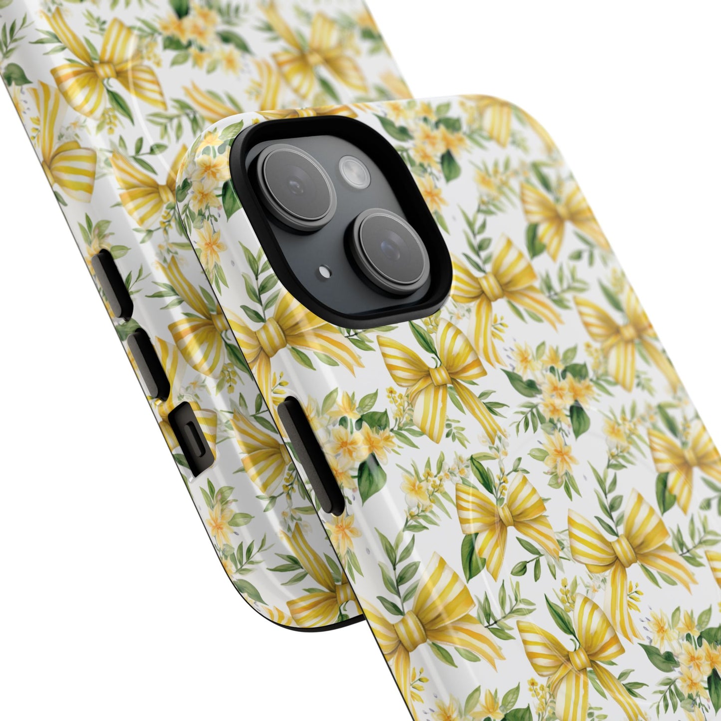 Sunshine Coquette Bows Tough Magnetic iPhone Case, Durable iPhone Cover, Girly Tech Accessory, Nature-Inspired Gift for Her, Spring Decor