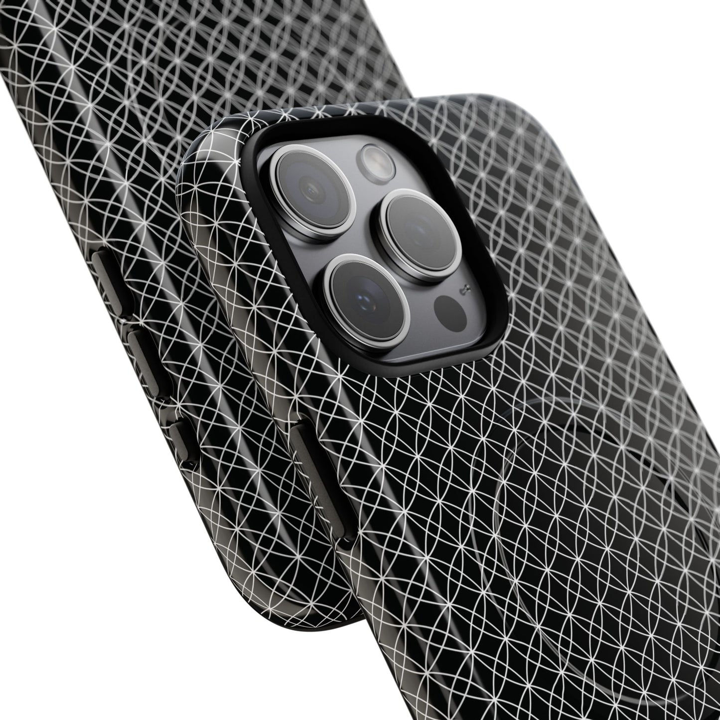 Urban Lattice Tough Magnetic iPhone Case, Stylish Protective Cover, Tech Gift for Him/Her, Durable Everyday Use, Trendy Mobile Accessories
