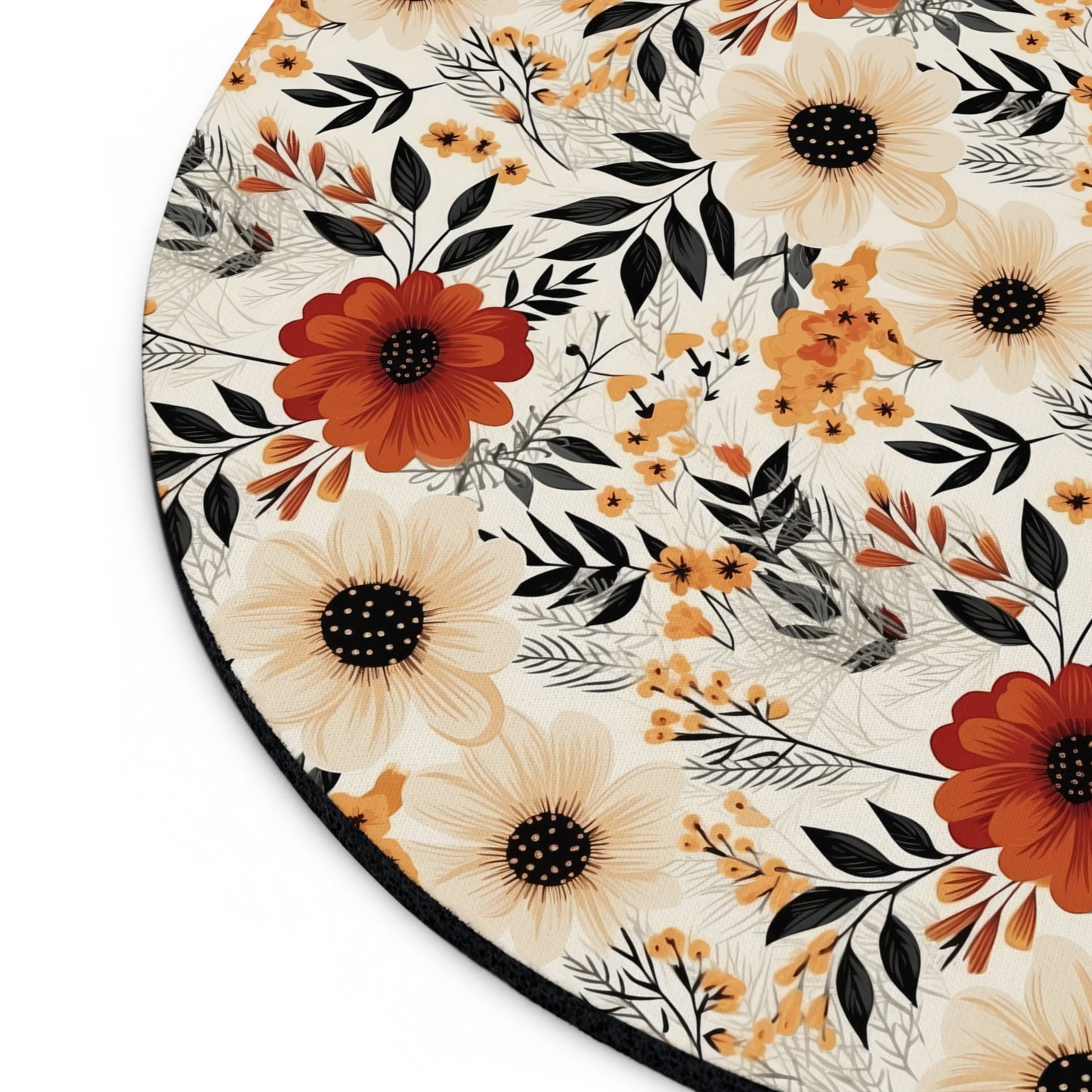 Boho Chic Floral Mouse Pad, Home Office Decor, Gift for Her, Blooming Design, Computer Accessories, Desk Accessories, Office Gift