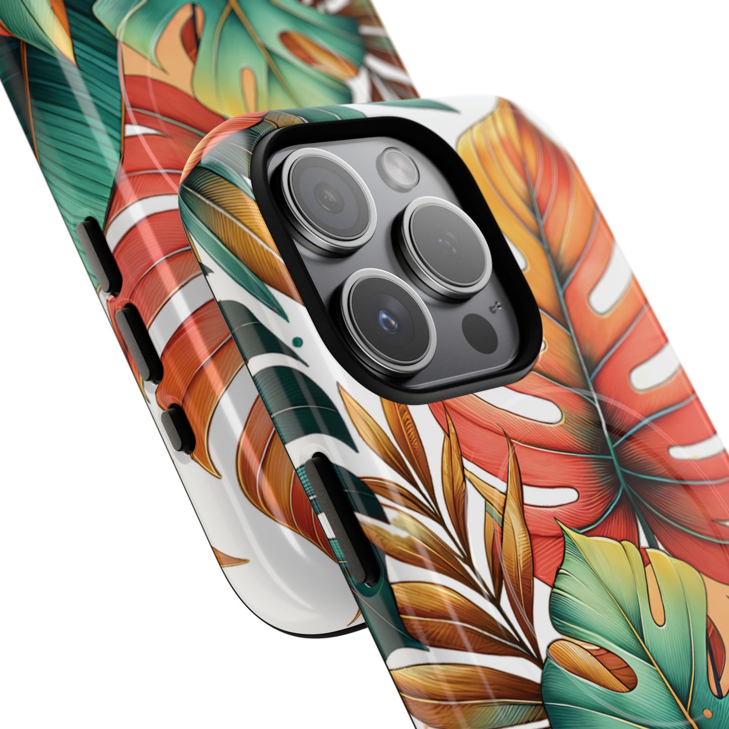 Tropical Monstera Leaf Phone Case - Stylish Tough Magnetic Cases, Floral Protection, Summer Vibe, Gift for Nature Lovers, Trendy Mobile Accessories