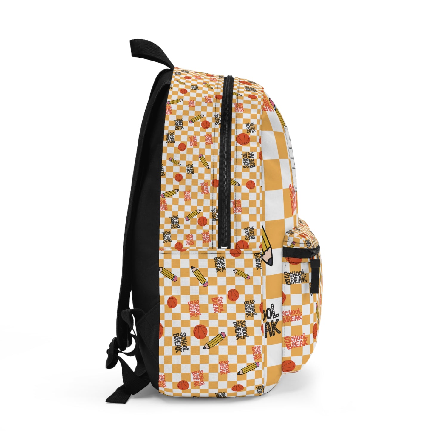 Personalized Orange Schoolyard Chic Composition Book Inspired Backpack for Students, Fun School Bag, Back to School Essentials, Notebook Print Backpack, College Student Gift