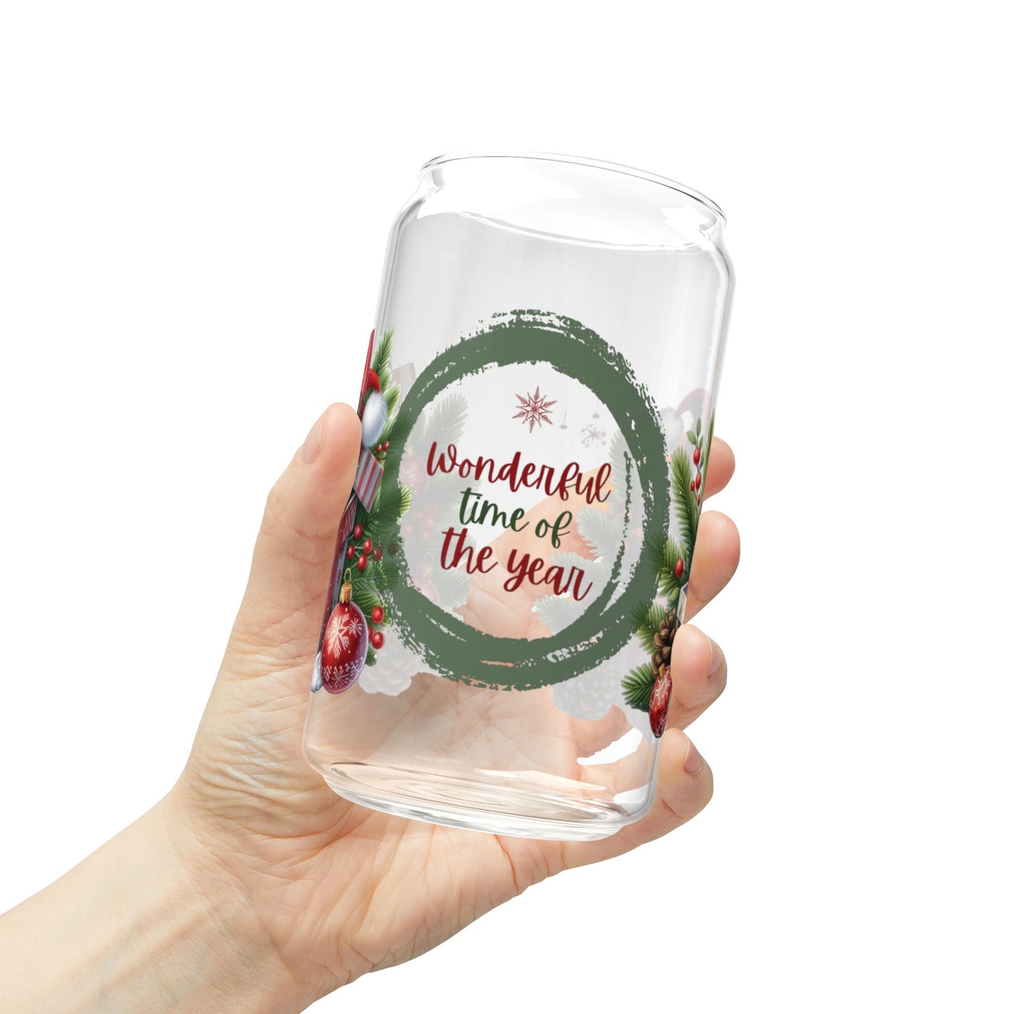 Christmas Gnome Sipper Glass, 16oz