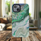 Marbled Tough iPhone Case, Magnetic Protector, Stylish Tech Accessory, Durable iPhone Cover, Unique Gift Idea
