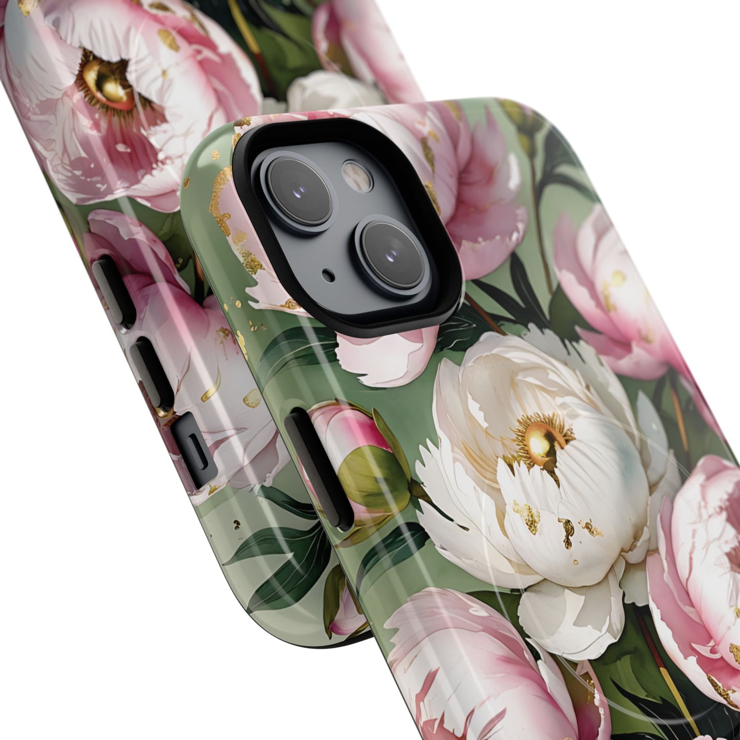 Floral Peonies Tough Magnetic Phone Cases, Durable Floral Phone Cover, Chic Flower Case, Stylish Phone Protector, Gift for Her