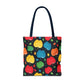 All-Over Apple Print Personalized Tote Bag — Durable Everyday Carry (3 Sizes, 5 Handle Colors)